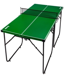 lot 2090 image: Franklin Sports Official Height Mid-Size Foldable Table Tennis Table, 6 x 3, Green