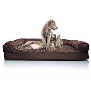 lot 2148 image: FurHaven Pet Dog Bed Orthopedic Quilted Sofa-Style Couch Pet Bed for Dogs & Cats, Coffee, Jumbo
