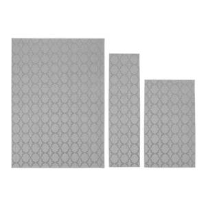 lot 2177 image: Garland Rug Sparta Solid Silver Geometric 3 Piece Area Rug Set(24x60, 3x4, 5x7)
