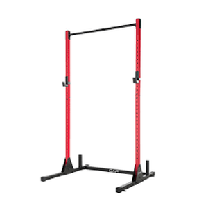 lot 2053 image: Cap Barbell Power Rack Exercise Stand. Squat Rack. Pull Up Bar Red