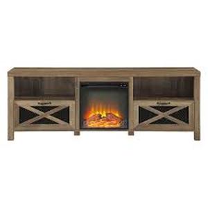 lot 2079 image: Mesh Drop - Door Fireplace - console, reclaimed barnwood