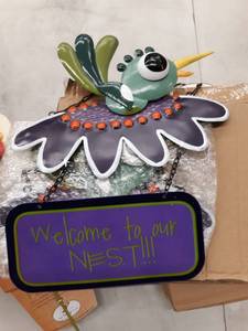 lot 3700 image: Bird sign and Plant pick