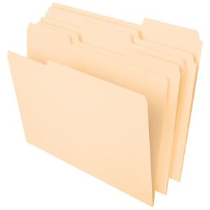 lot 3752 image: Office Depot File Folders, 13 Tab Cut, Letter Size, Manila OD752 13