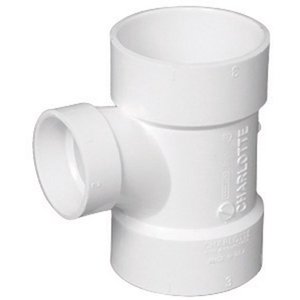 lot 3781 image: Charlotte Pipe Schedule 40 4 in. Hub x 4 in. Dia. Hub PVC Sanitary Tee