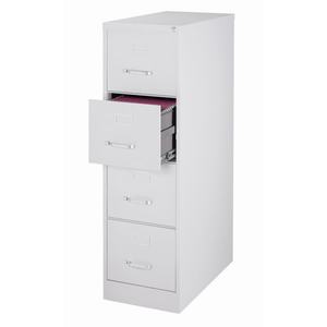 lot 3791 image: WorkPro�� 26-12D Vertical 4-Drawer Letter-Size File Cabinet, Metal, Light Gray
