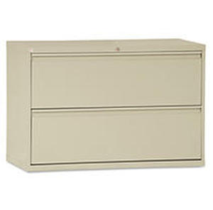 lot 3812 image: Alera 2 Drawers Lateral Lockable Filing Cabinet, Putty
