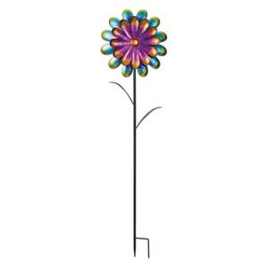 lot 3851 image: 58 Tall Metal Satin Flower Stake - Sunset Vista Design, Multi-Colored