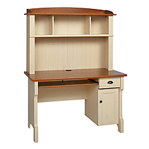 lot 3875 image: Realspace(R) Shore Mini Solutions Computer Desk With Hutch, 63 14in.H x 47 12in.W x 23 12in.D, Antique White