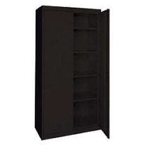 lot 3880 image: Sandusky Lee CA41361872-09, Welded Steel Classic Storage Cabinet, 4 Adjustable Shelves, Locking Swing-Out Doors, 72 Height x 36 Width x 18 Depth, Black