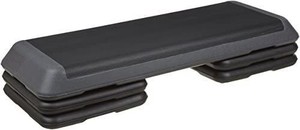 lot 72739 image: AmazonBasics Aerobic Exercise Workout Step Platform with Adjustable Risers - 42.5 x 16 x 4 Inches, Black
