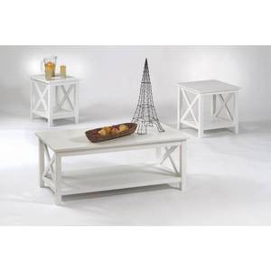 lot 72755 image: Progressive Furniture Seascape1 Tables, 3 Pack, Textured White