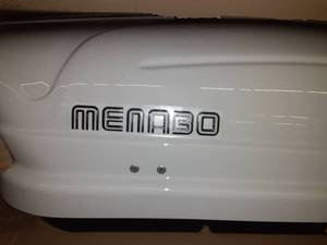 lot 72777 image: Menabo 50 Kg Roof Box, White, Some Hardware Missing9 joy