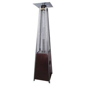 lot 72780 image: Hiland HLDSO1-WGTHG Pyramid Patio Propane Heater wWheels, 87 Inches, Hammered Bronze