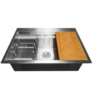 lot 72796 image: AKDY 33x22x9 Top Mount Handmade Stainless Steel Kitchen Sink