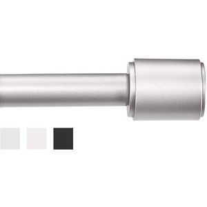 lot 72803 image: AmazonBasics 1-Inch Wall Curtain Rod with Cap Finials - 36 to 72 Inch, Nickel