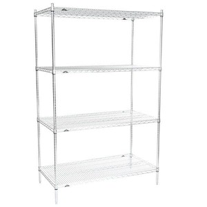 lot 72806 image: Metro EZ1848NC-4 Super Erecta Industrial Wire Shelving 4-Shelf Convenience Pak, Chrome, 18 x 48 x 74.5
