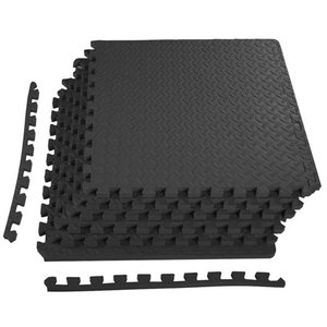 lot 72827 image: Everyday Essentials 34 Thick Flooring Puzzle Exercise Mat with High Quality EVA Foam Interlocking Tiles, 6 Piece, 24 Sq Ft, Black