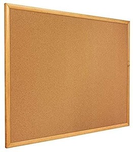 lot 73731 image: Quartet Cork Board, Bulletin Board, 3 x 1 Corkboard, Oak Finish Frame (300)