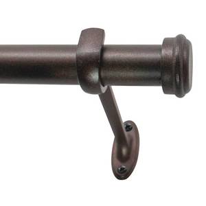lot 73740 image: Decopolitan End Cap Drapery Rod Set, 72 to 144-Inch, Toasted Copper
