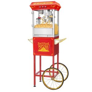 lot 73742 image: 5815 Great Northern Popcorn Red Good Time Popcorn Popper Machine Cart, 8 Ounce
