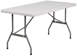 lot 73743 image: Flash Furniture 5-Foot Granite White Plastic Folding Table , 30 x 60