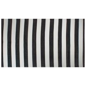 lot 73779 image: DII Reversible Indoor Woven Striped Outdoor Rug, 4x6, White & Black