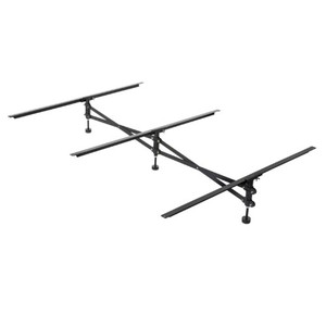 lot 73782 image: MALOUF Structures Center Support System Replace Wooden Bed Slats-Universal Size Full to King-Adjustable Leg Height, Black
