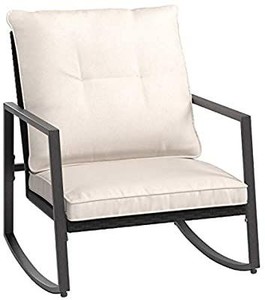 lot 73789 image: AmazonBasics 3-Piece PE Rattan Wicker Rocking Chair Outdoor Patio Set