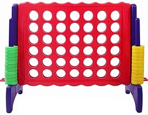 lot 73790 image: Giant 4 in A Row, 4 to Score - Premium Plastic Four Connect Game JUNIOR 2.75FT (33.5�� Tall) Set With 44 Rings by Rally & Roar �� Oversized Fun Family, IndoorOutdoor Games