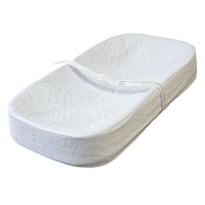 lot 73811 image: LA Baby Waterproof 4 Sided Cocoon Style Changing Pad, 30 - Easy to Clean Quilted Cover W Non-Skid Bottom, Safety Strap, Fits All Standard Changing TablesDresser Tops for Best Infant Diaper Change