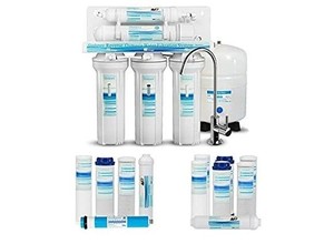 lot 74527 image: Geekpure 5-Stage Reverse Osmosis Drinking Water Filter System -NSF Certified Membrane Removes Up to 99% Impurities-Superb Taste High Capacity 75 GPD (RO5)