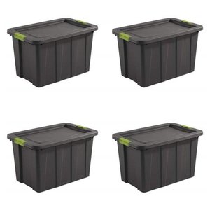 lot 74533 image: Sterilite 15273V04 30 gal Gray & Soft Fern Tuff1 Latching Tote, Pack of 4