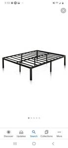 lot 74542 image: Zinus Van 16 Inch Metal Platform Bed Frame With Steel Slat Support  Mattress...