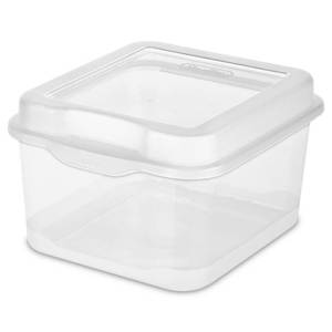 lot 74557 image: Sterilite Flip Top Box- Clear, Set of 12