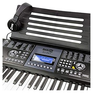 lot 74558 image: Rockjam 561 Electronic 61 Key Digital Piano Keyboard Superkit With Stand, And