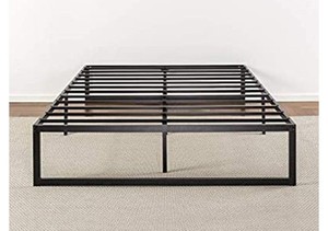 lot 74563 image: Zinus Abel 14 Metal Platform King Bed Frame W Steel Slat Support Foundation