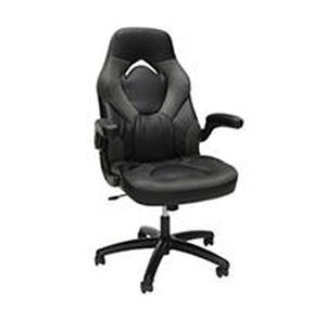 lot 74566 image: OFM Essentials Collection Racing Style Bonded Leather Gaming Chair, in Gray (ESS-3085-GRY)