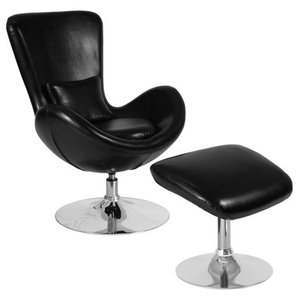lot 78372 image: Flash Furniture Egg Series Black LeatherSoft Side Reception Chair