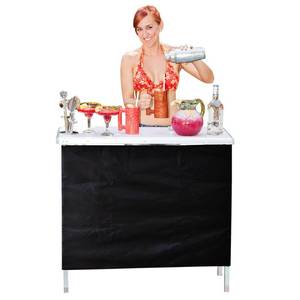 lot 78378 image: GoPong Portable High Top Party Bar, Includes 3 Front Skirts and Carrying Case