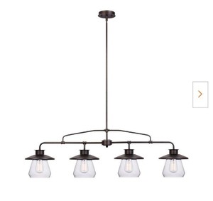 lot 78392 image: Nate 4-Light Oil-Rubbed Bronze Industrial Vintage Pendant