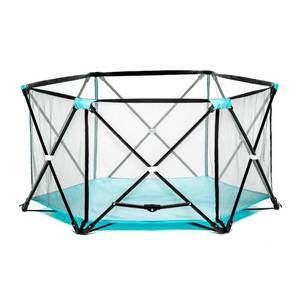 lot 78416 image: Regalo My Play� Portable Playard Indoor and Outdoor with Carry Case and Washable, Aqua, 6-Panel