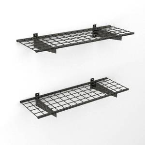 lot 78438 image: Hyloft Wall Shelf, 2pk, Black Hammertone