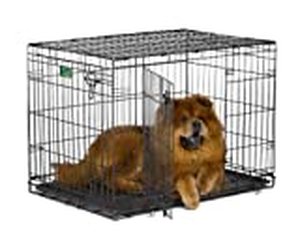 lot 78440 image: Midwest iCrate Double-Door Folding Metal Dog Crate, 36 Inches by 23 Inches by 25 Inches
