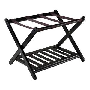 lot 78460 image: Winsome Wood Reese Wooden Luggage Rack with Shelf, Espresso