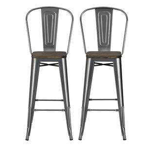 lot 78467 image: DHP Luxor 30 Metal Bar Stool with Wood Seat