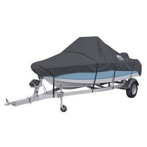 lot 78473 image: Classic Accessories StormPro Waterproof Heavy-Duty Center Console Boat Cover, Fits boats 16 - 18.5 ft long x 98 in wide