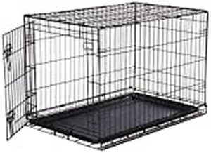 lot 78649 image: AmazonBasics Single-Door Folding Metal Dog Crate - Medium (36x23x25 Inches)