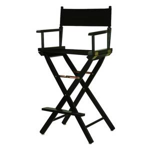 lot 78665 image: DirectorS Chair Bar-Height Directors Chair - Black Frame, Black Canvas
