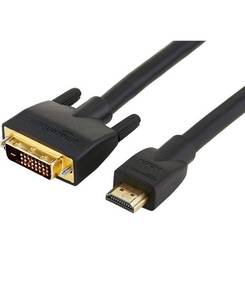lot 78680 image: AmazonBasics HDMI to DVI Adapter Cable, Black, 25 Feet, 5-Pack