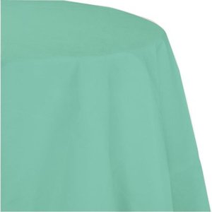 lot 78705 image: Touch of Color Tissue Tablecover, Octy Round, 82, Poly Backing, Fresh Mint, 1 Ct